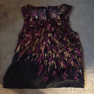 Apt. 9 Blouse/Top Black pink brown size Large